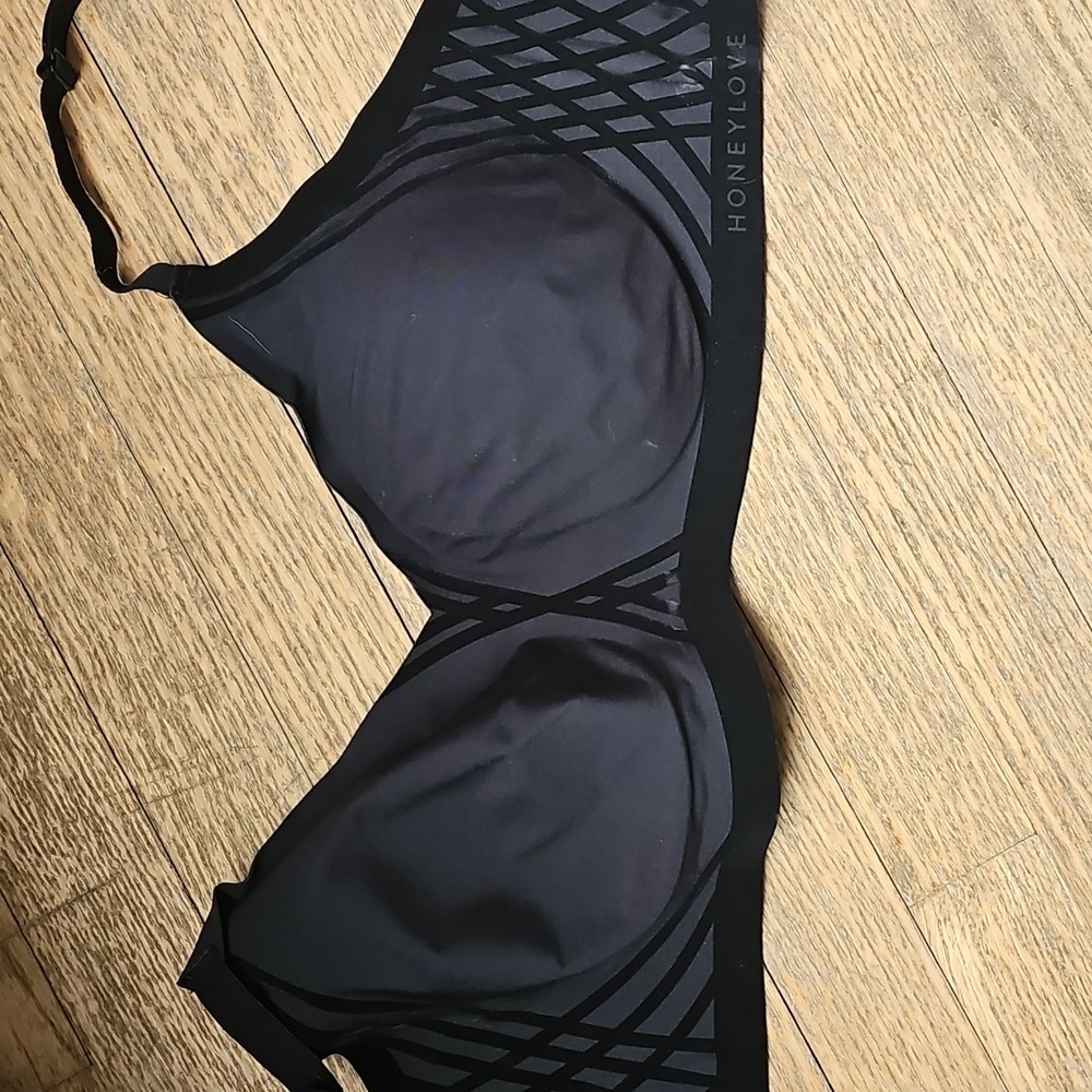 Honeylove Silhouette Wireless Padded Black Bra Women's Plus Size 1X